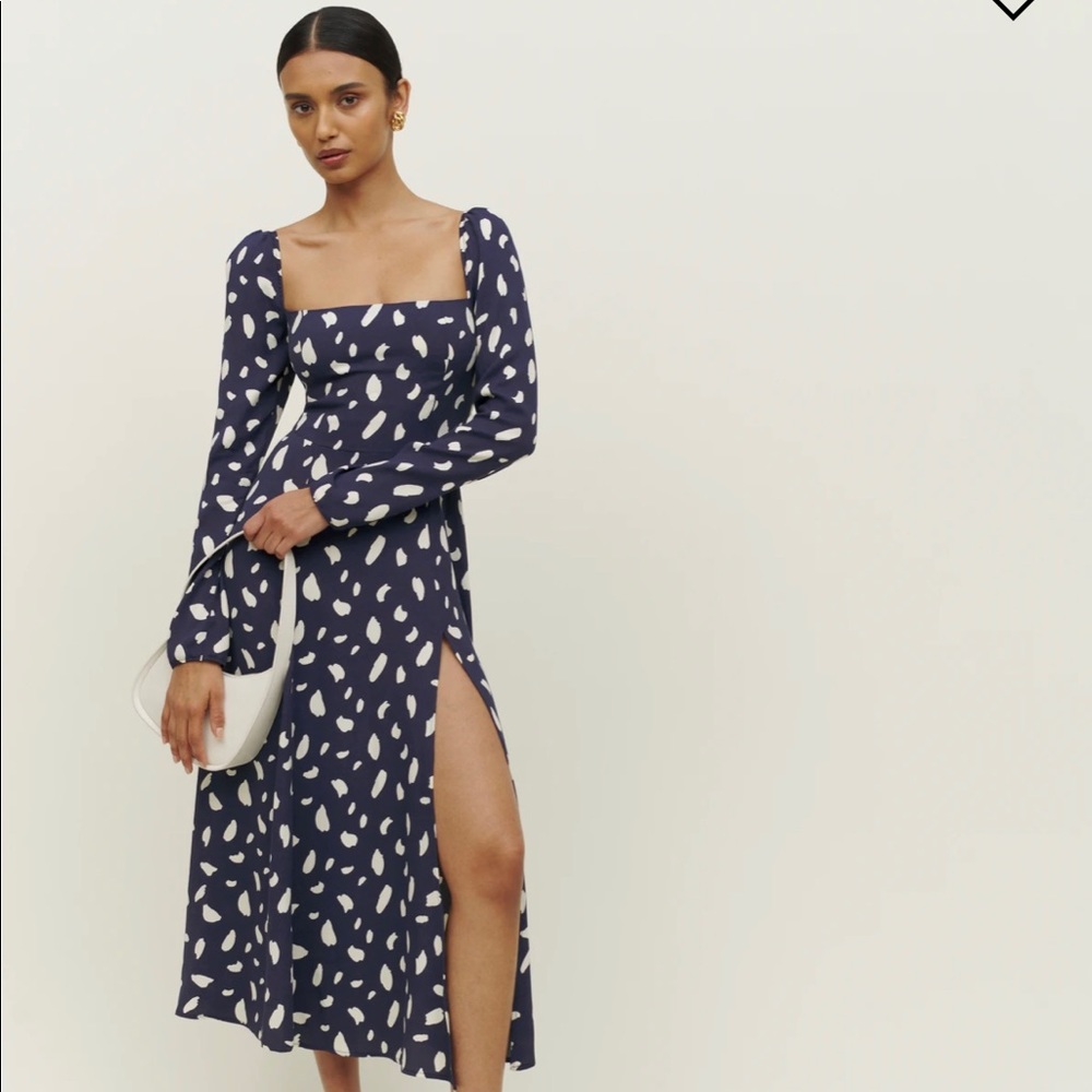 Reformation Sigmund Dress in Splatter, Size 2P